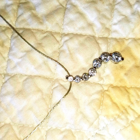 Sterling silver lab created diamond necklace - Picture 3 of 6